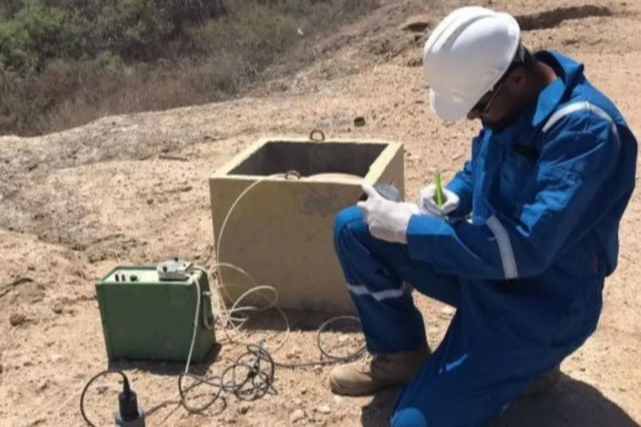 A man working outside